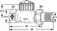 Thermostat-Ventilunterteil von IMI Hydronic Engineering, mit verschiedenen Anschlüssen und einem regulierenden Kopf, dargestellt in technischen Maßen und Verbindungseinheiten.